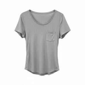 LOFT Gray Short Sleeve Pocket Tee Women’s Medium 8–10 Lightweight Scoop Neck